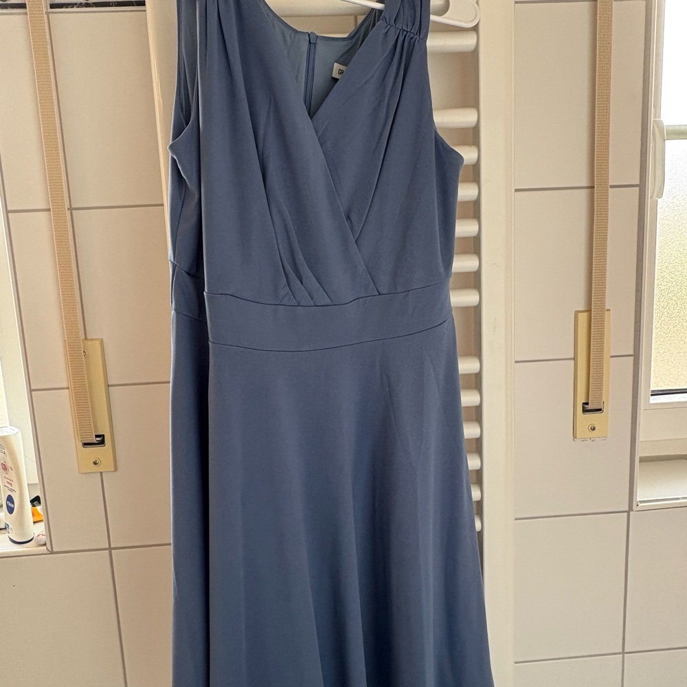 Grace Karin Sleeveless Blue knee length dress